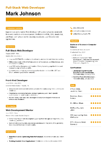 Full-Stack Web Developer Resume Full-Stack Web Developer Resume