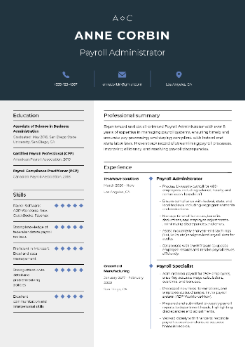 Payroll Administrator Resume Payroll Administrator Resume