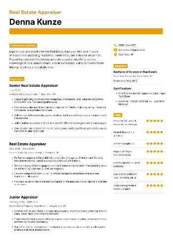 Real Estate Appraiser Resume Real Estate Appraiser Resume