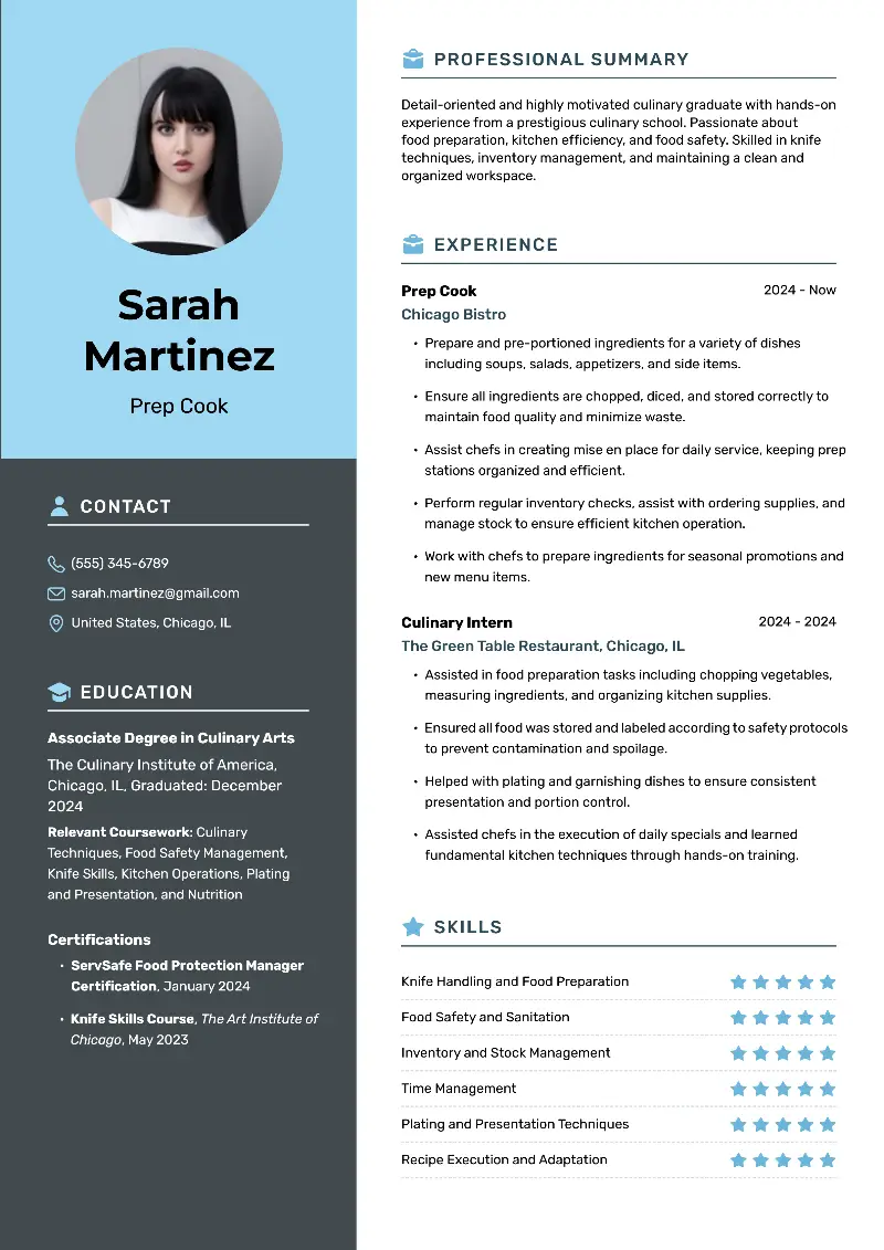 Prep Cook  Resume Prep Cook  Resume