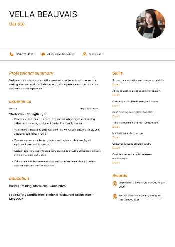 Barista  Resume Barista  Resume