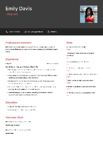 Lifeguard  Resume Lifeguard  Resume