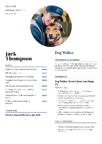 Dog Walker Resume Dog Walker Resume