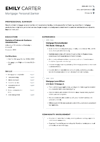 Mortgage Personal Banker Resume Mortgage Personal Banker Resume