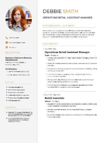 Operations Retail Assistant Manager Resume