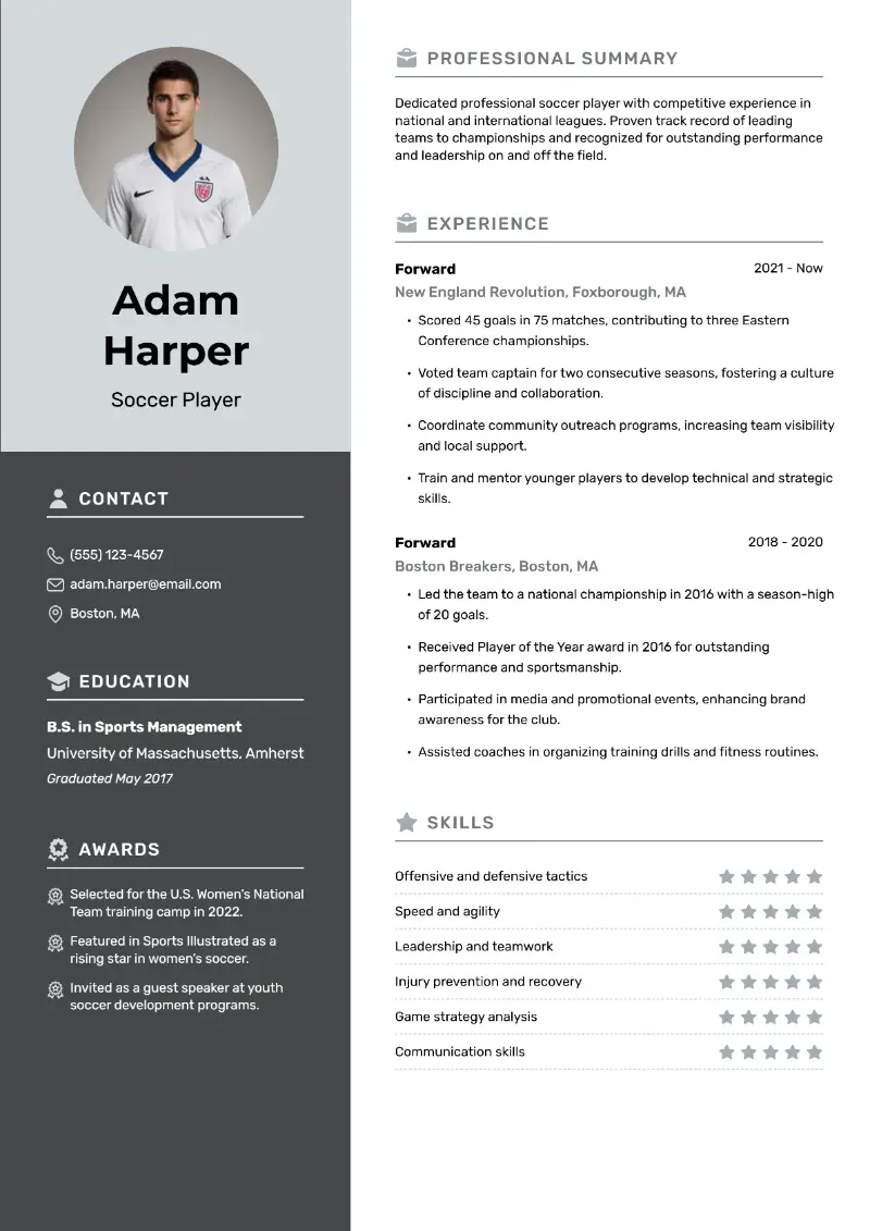 Sports Resume Examples and Tips to Impress Recruiters