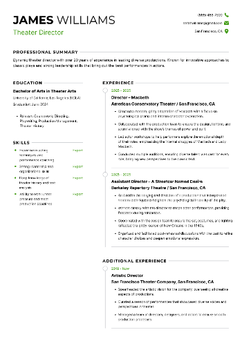 Theater Director Resume