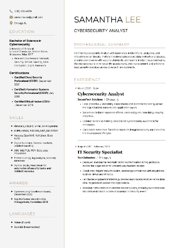 Cybersecurity Analyst Resume Cybersecurity Analyst Resume