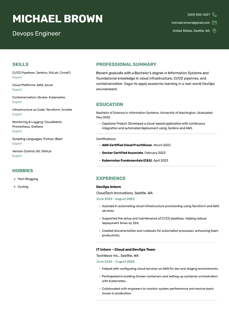 Devops Engineer Resume Devops Engineer Resume
