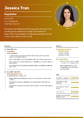 Dog Walker Resume