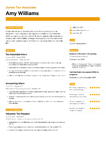 Junior Tax Associate CV