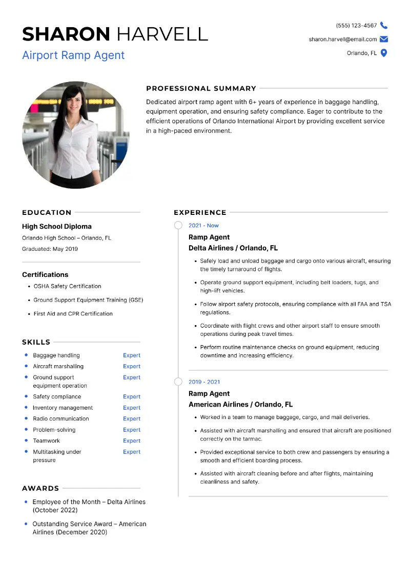 Ramp Agent Resume Examples + Tips to Stand Out in 2025