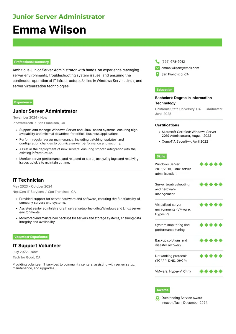 2 Year Experience Resume Format for Job Application