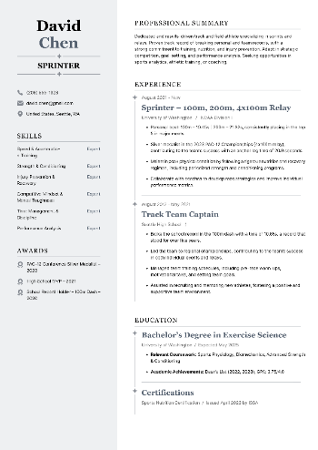 Sprinter Resume Sprinter Resume