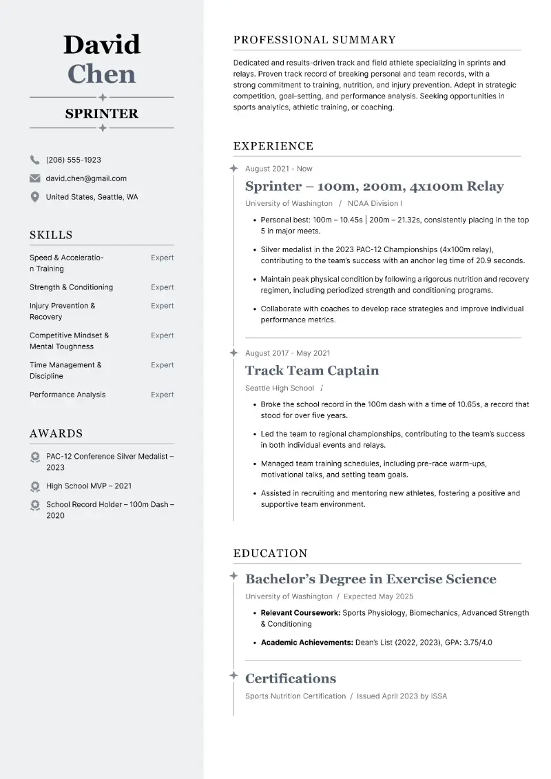 Sprinter Resume