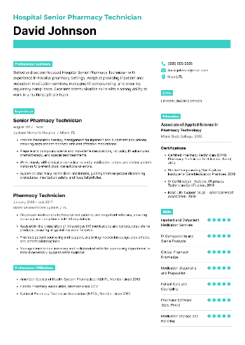 Hospital Senior Pharmacy Technician Resume Hospital Senior Pharmacy Technician Resume