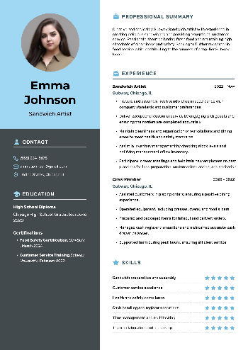 Sandwich Artist Resume Sandwich Artist Resume