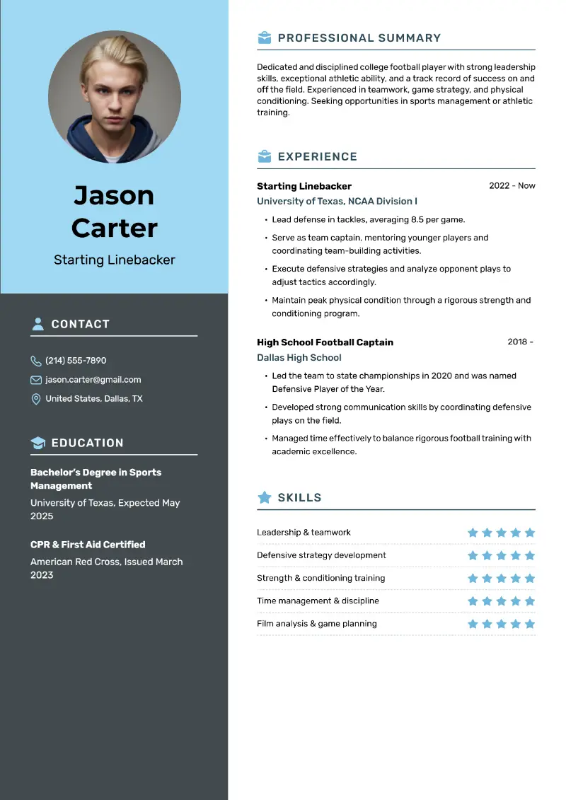 Student Athlete Resume Examples and Guide for 2025