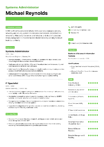 Systems Administrator Resume Systems Administrator Resume