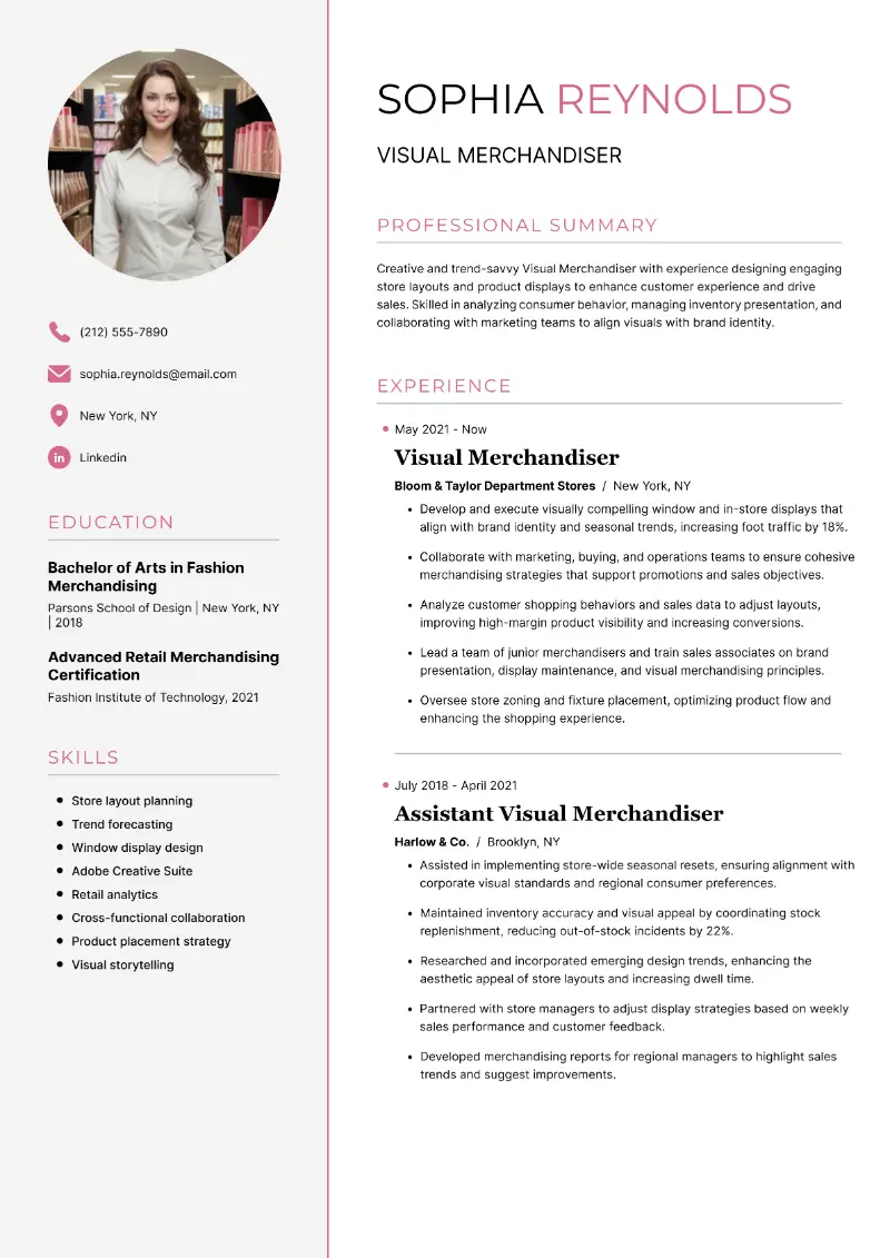 Fashion Merchandising Resume Examples + Guide for 2025