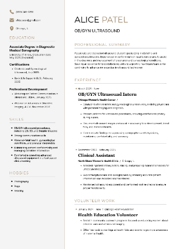 OB/GYN Ultrasound Resume OB/GYN Ultrasound Resume