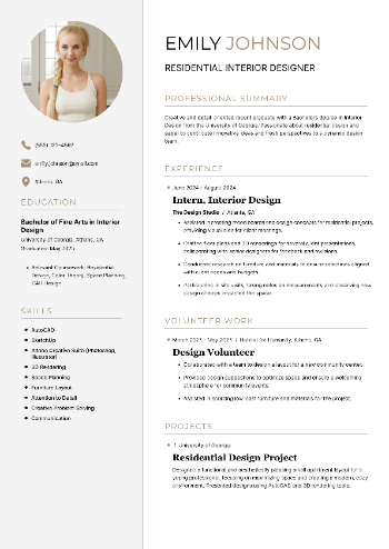 Residential Interior Designer Resume