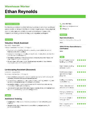 Warehouse Worker Resume Warehouse Worker Resume