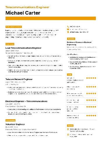 Telecommunications Engineer Resume Telecommunications Engineer Resume