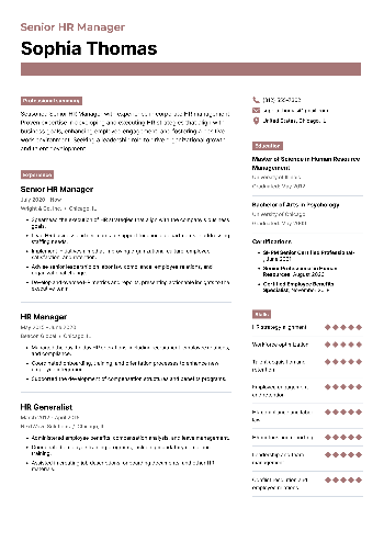 Senior HR Manager  Resume Senior HR Manager  Resume