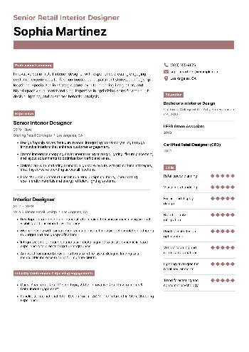 Senior Retail Interior Designer Resume Senior Retail Interior Designer Resume