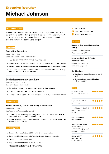 Executive Recruiter  Resume Executive Recruiter  Resume