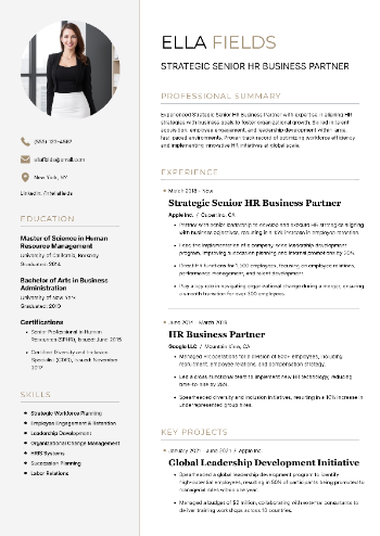 Strategic Senior HR Business Partner Resume Strategic Senior HR Business Partner Resume