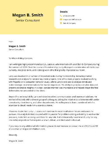 Senior Consultant Cover Letter Senior Consultant Cover Letter