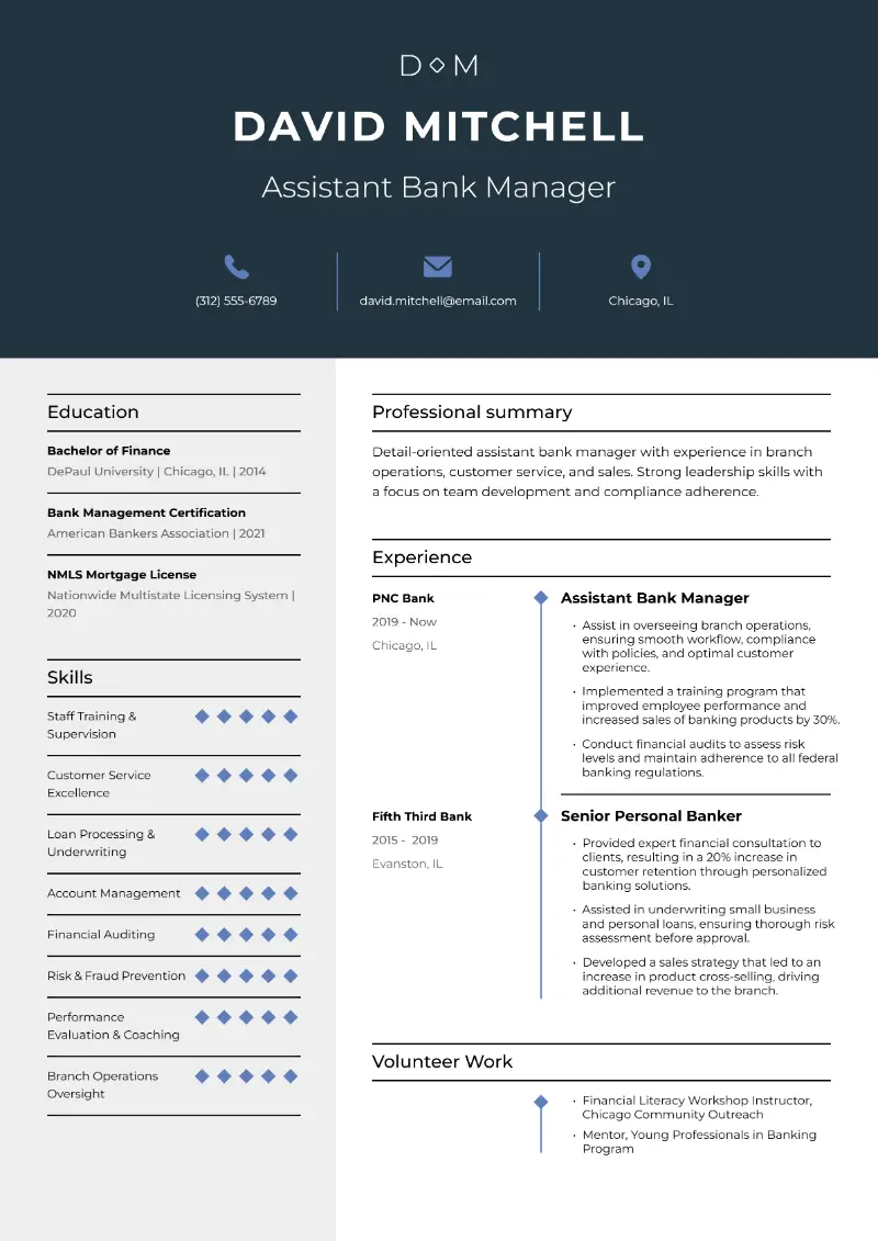Assistant Bank Manager Resume Assistant Bank Manager Resume