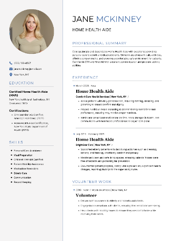Home Health Aide Resume Home Health Aide Resume