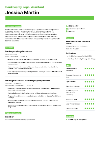 Bankruptcy Legal Assistant Resume Bankruptcy Legal Assistant Resume