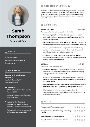 Private SAT Tutor Resume Private SAT Tutor Resume