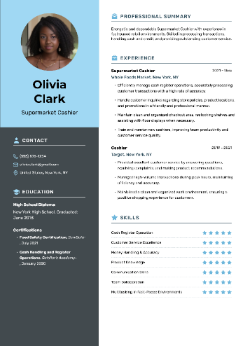 Supermarket Cashier Resume Supermarket Cashier Resume