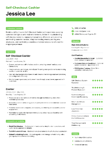 Self-Checkout Cashier Resume Self-Checkout Cashier Resume
