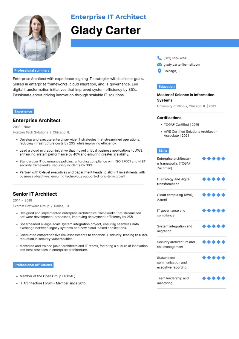 IT Architect Resume: Examples, Skills, and Expert Advice