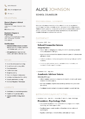School Counselor Resume School Counselor Resume