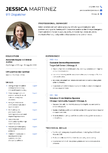911 Dispatcher Resume