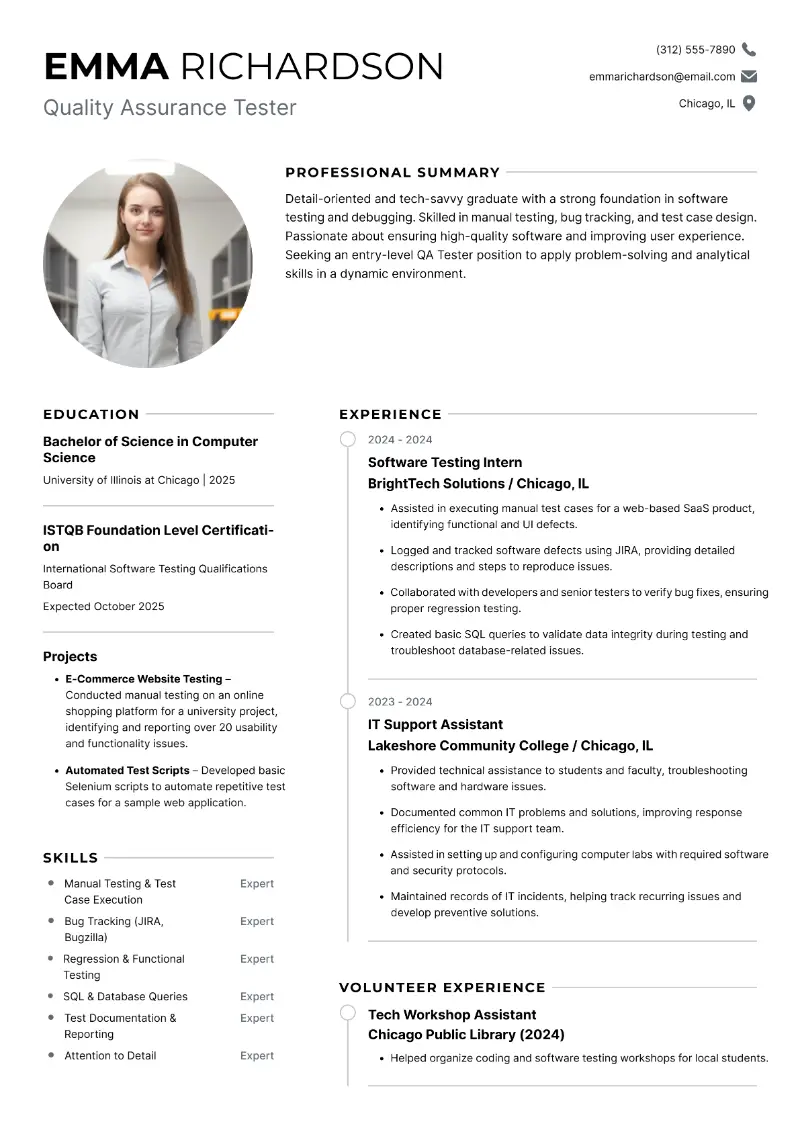 Entry-Level Quality Assurance Resume Examples and Strategies