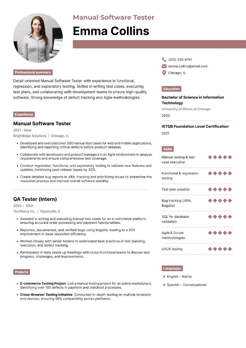Software Tester Resume: Examples, Formatting, and Skills