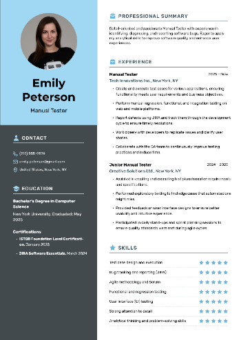 Manual Tester  Resume