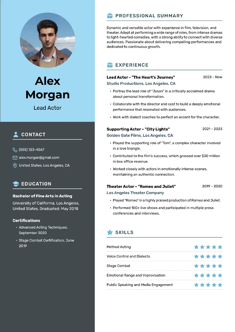 Entertainment Resume Examples and Templates