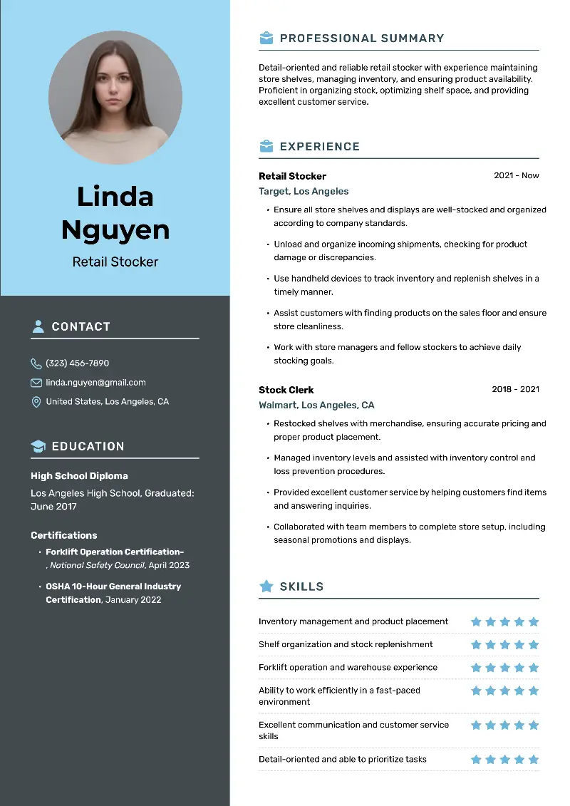 Stocker Resume Examples and Templates for 2025