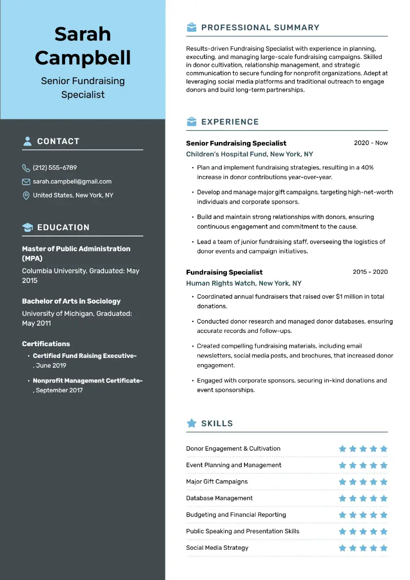 3 Nonprofit Resume Examples and Guidelines for 2025