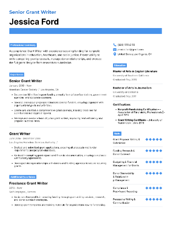 Senior Grant Writer Resume Senior Grant Writer Resume