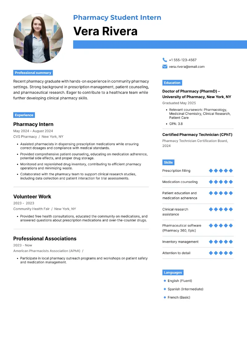 Resume for Pharmacy Students Freshers: Structure + Templates